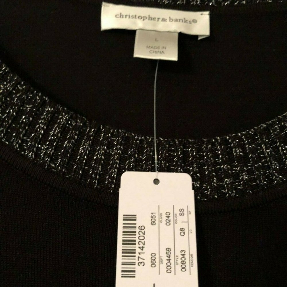 Christopher & Banks NWT Black knit dress - Picture 2 of 3